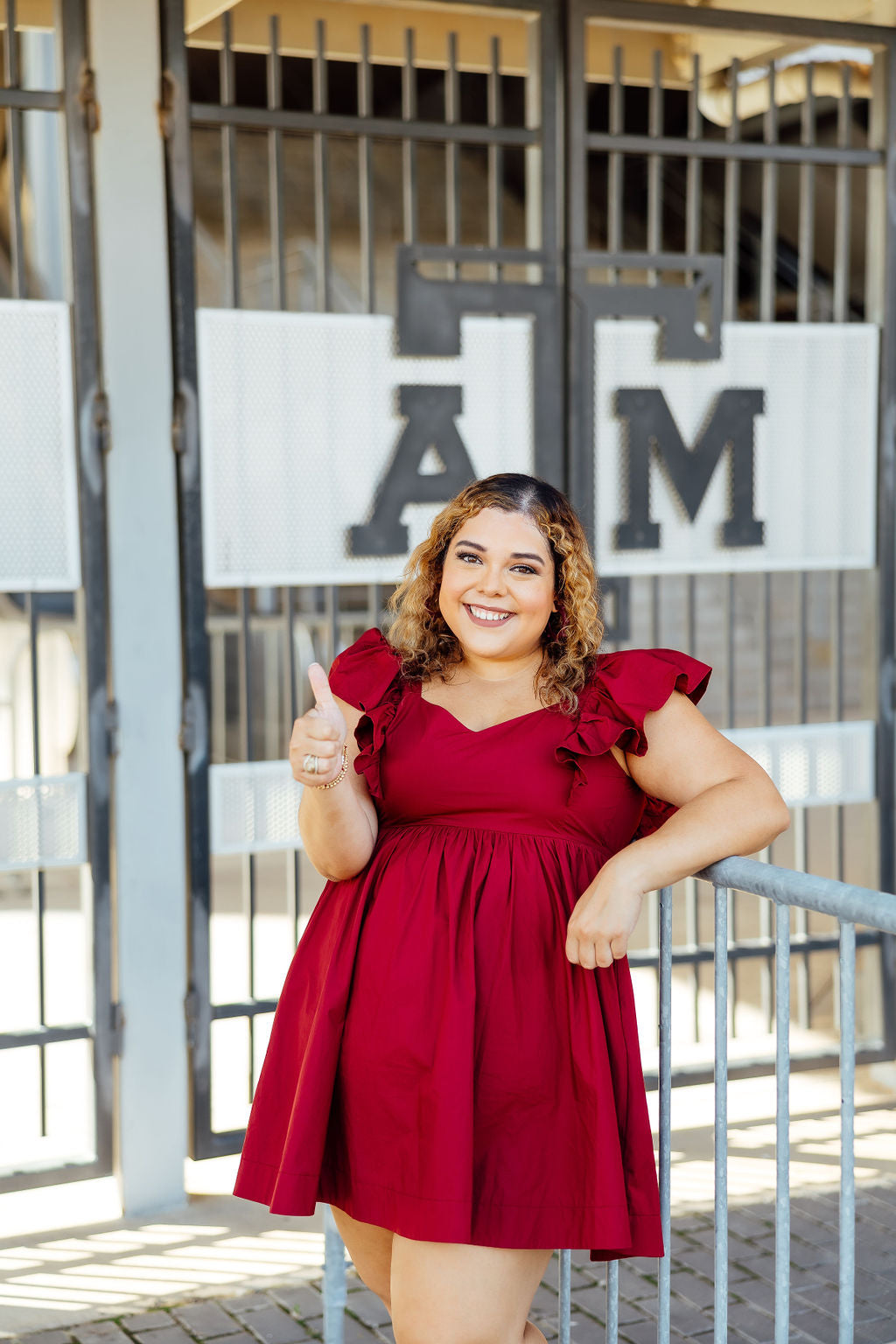 High Tide Ruffle Sleeve Dress, Maroon