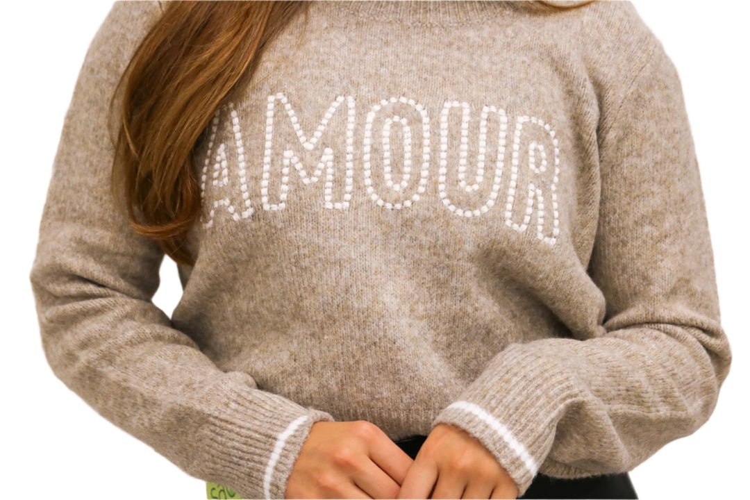 Amour Sweater, Heather Taupe