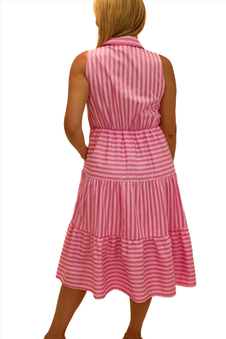 Lost In Love Midi Striped Dress, Pink