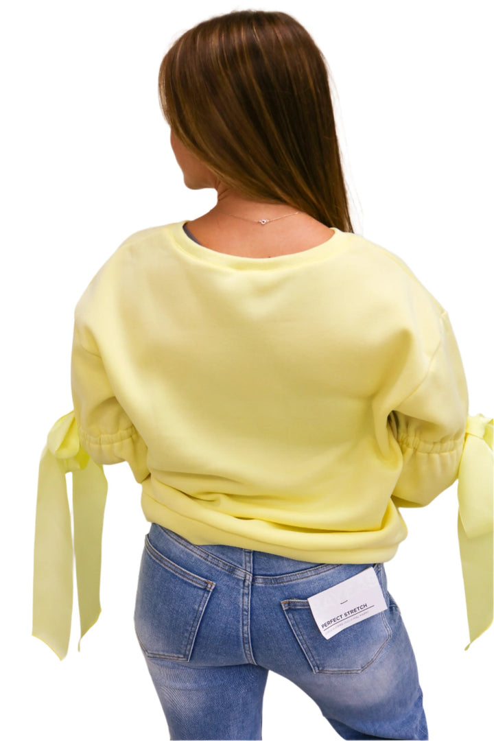 Bring The Sunshine Bow Sweatshirt, Yellow