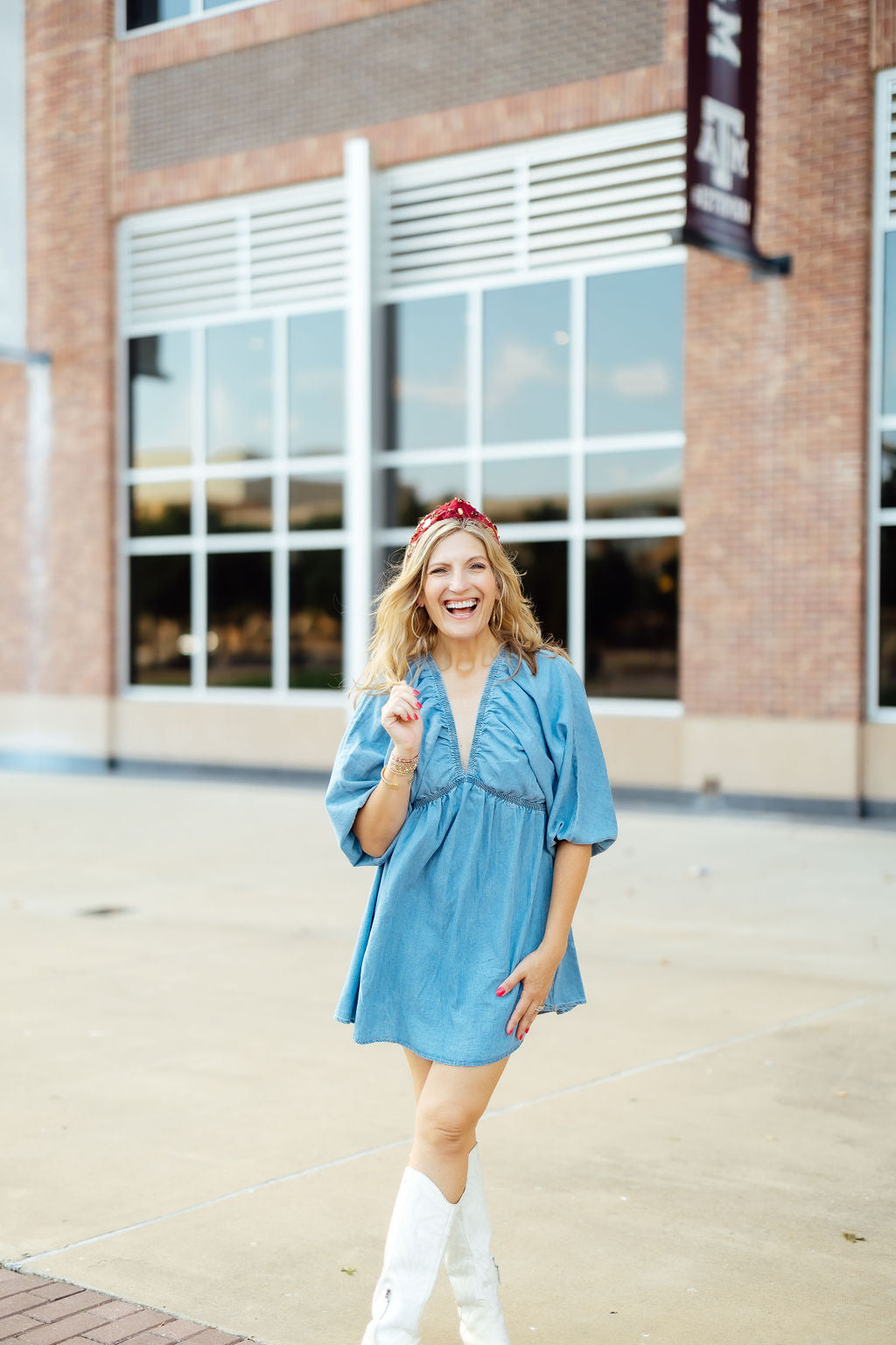 Move Along Chambray Mini Dress, Light Wash