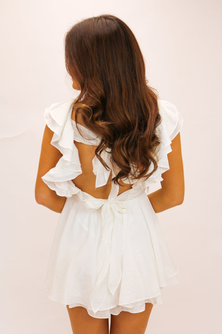 Second Chances Dress Romper, Crisp White