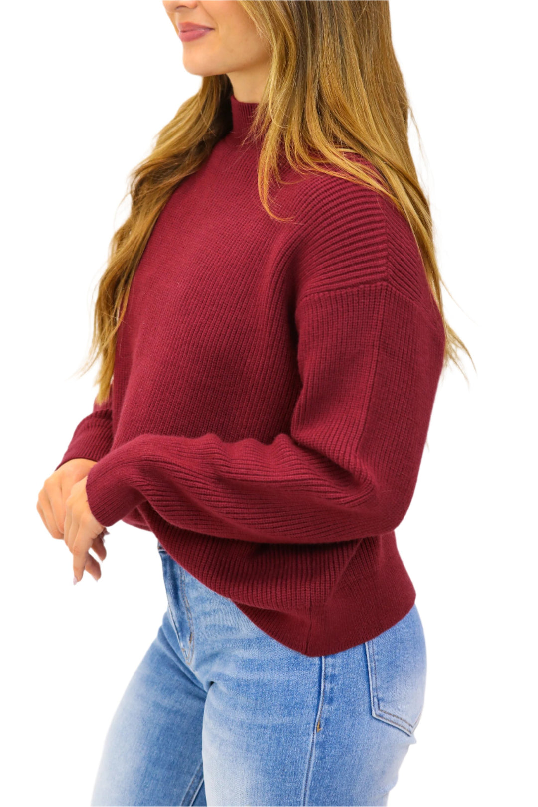 Britton Relaxed Sweater, Maroon