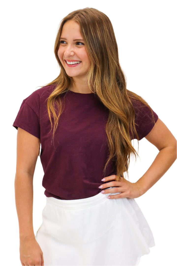 Modern Slub Tee, Merlot