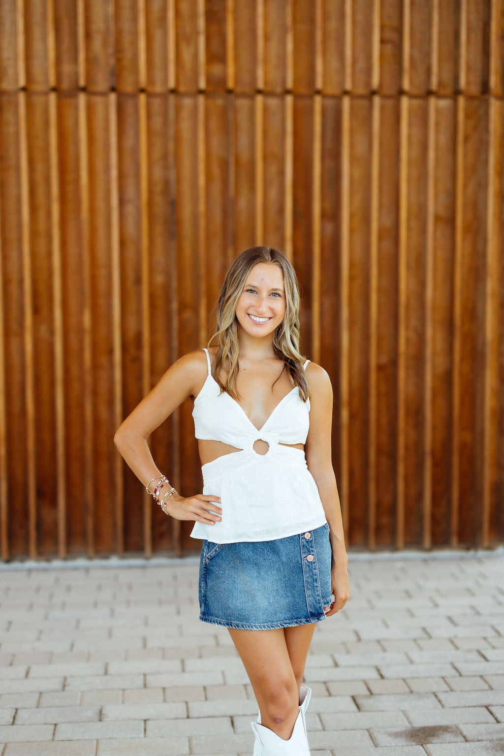 Wynne Denim Skirt, Cornflower