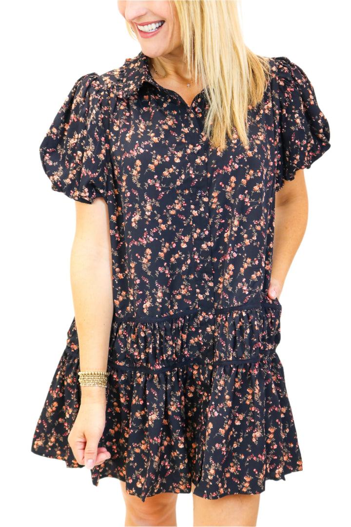 Easy Come, Easy Go Button Down Floral Dress