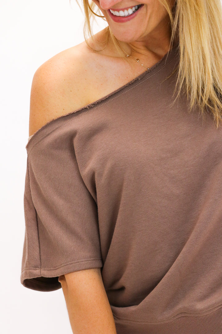 Sarah Off The Shoulder Top, Brown