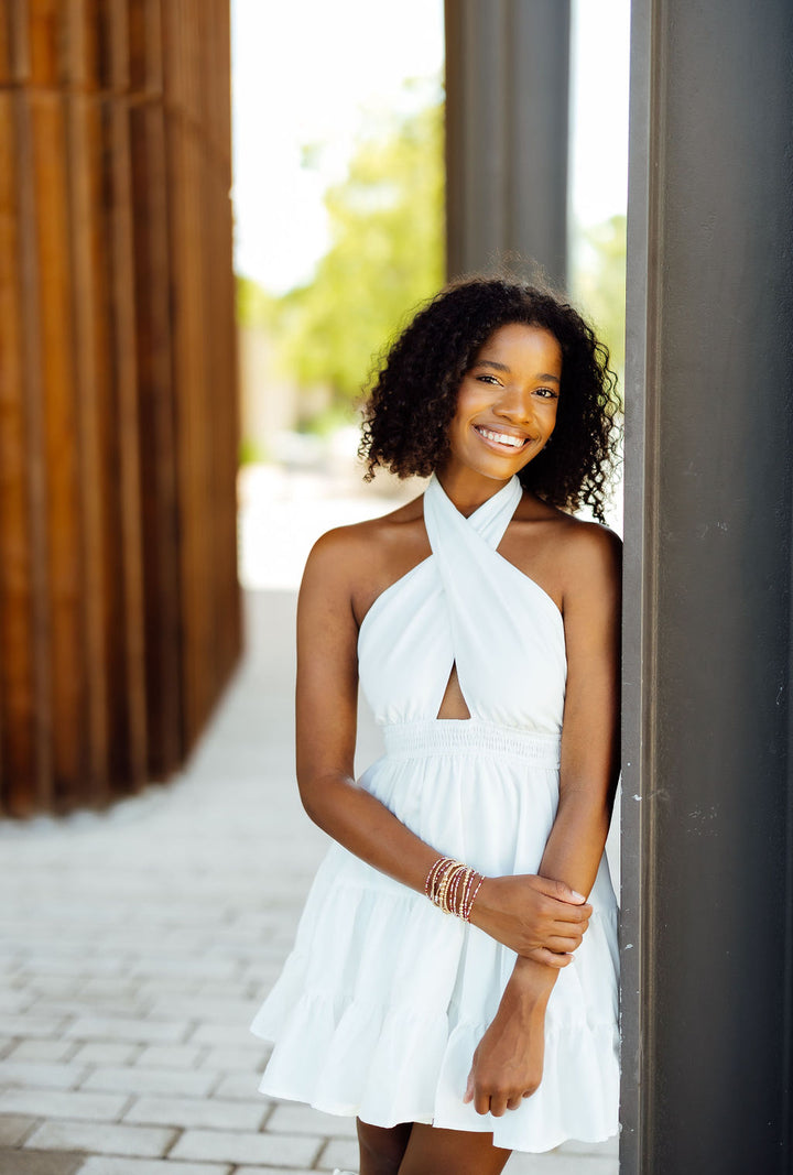 Fun Twist Dress, White