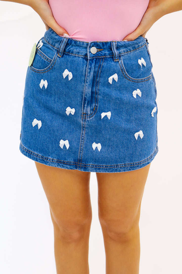 Round Of Applause Denim Mini Skirt