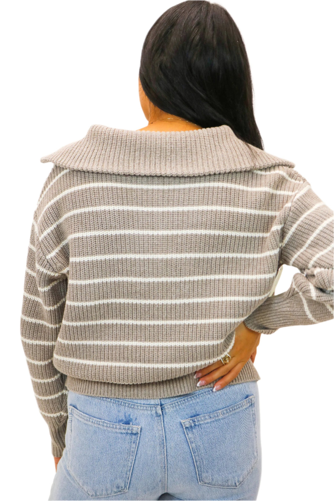 Villa Half Zip Sweater, Heather Taupe