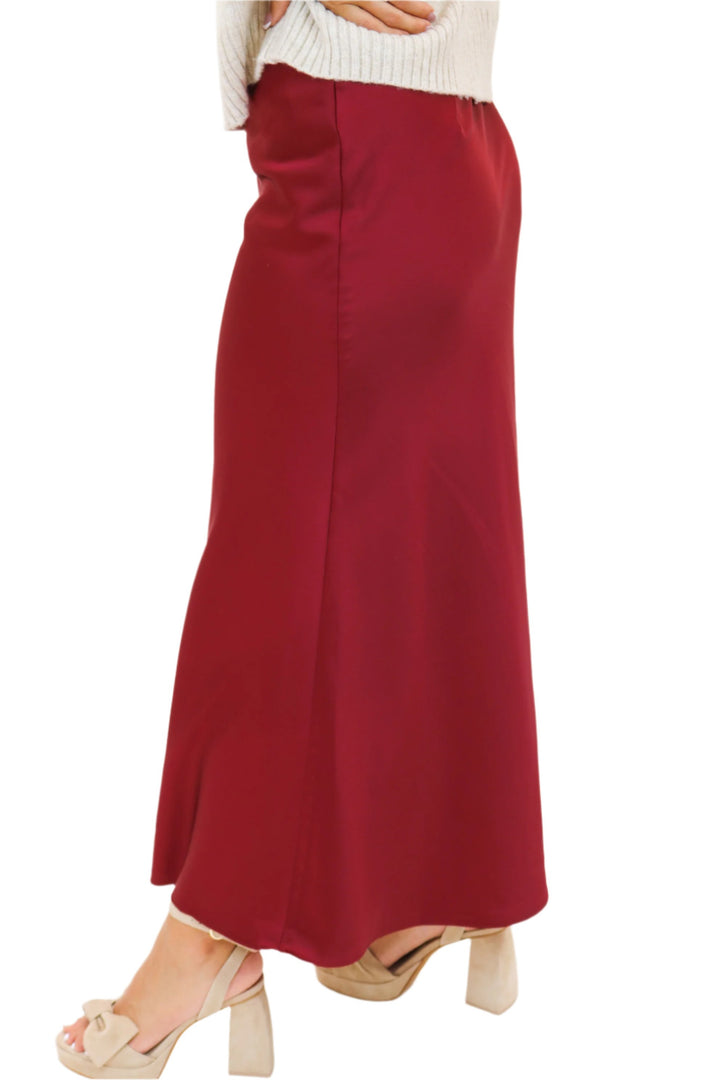 Shine Your Light Maxi Skirt, Garnet