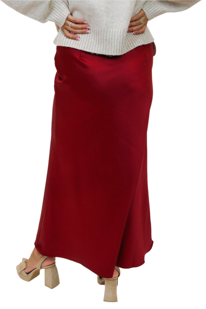 Shine Your Light Maxi Skirt, Garnet