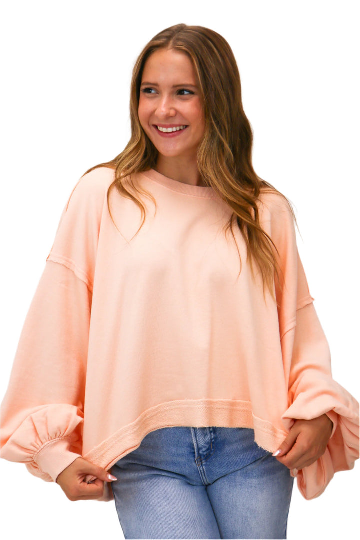 Trish Sweatshirt, Summer Peach