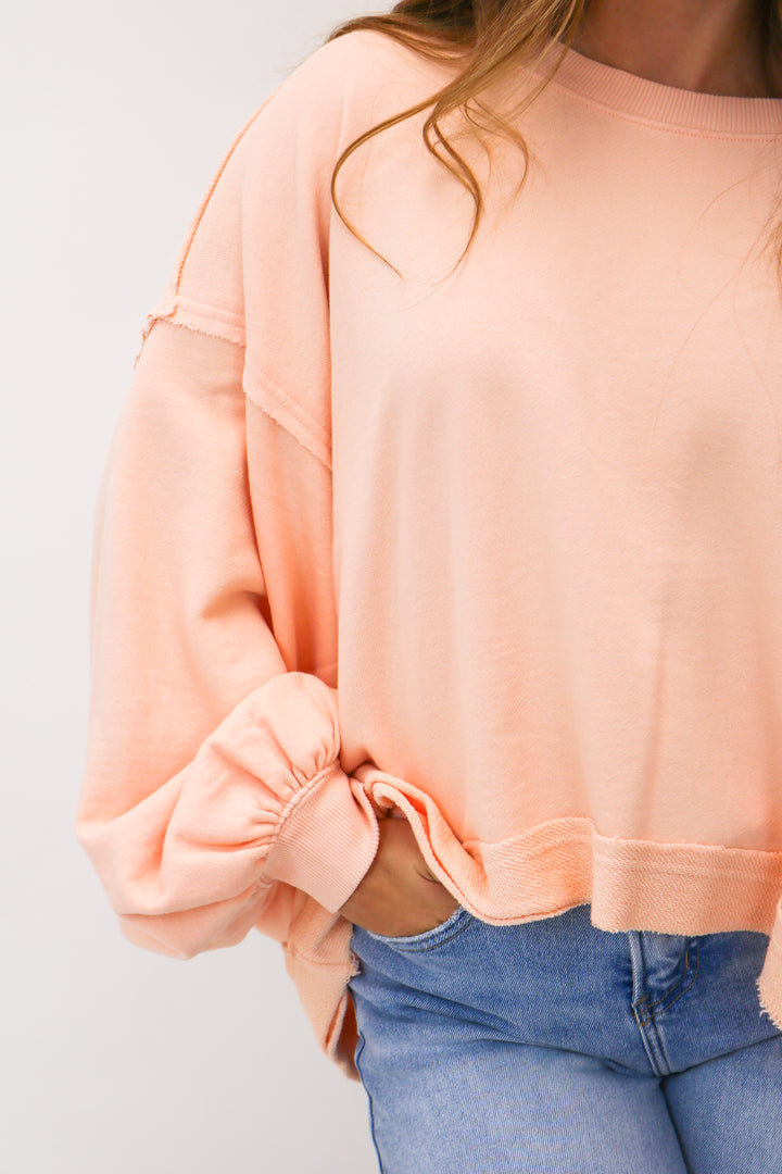 Trish Sweatshirt, Summer Peach