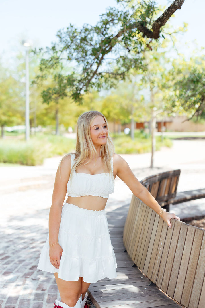 Set The Bar Sweetheart Cropped Top