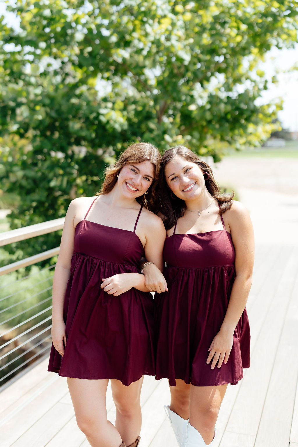 Perfect Vision Poplin Tie Back Dress, Maroon