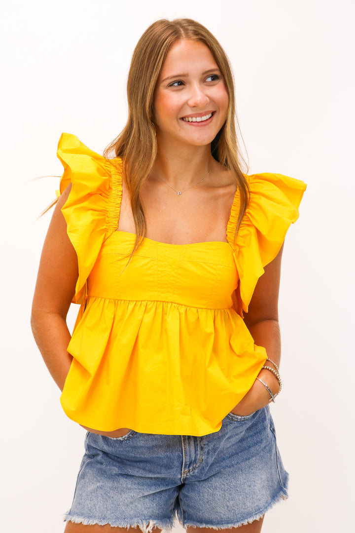 Good As Gold Babydoll Tank, Marigold