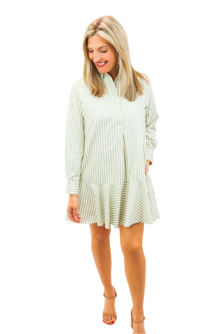 Make Today Matter Striped Mini Dress, Sage