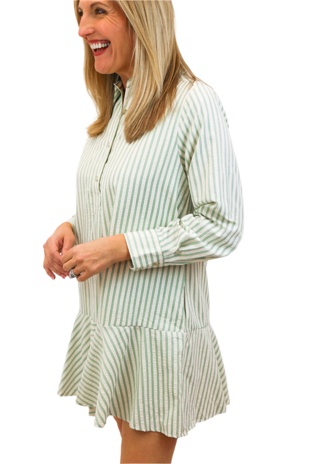 Make Today Matter Striped Mini Dress, Sage