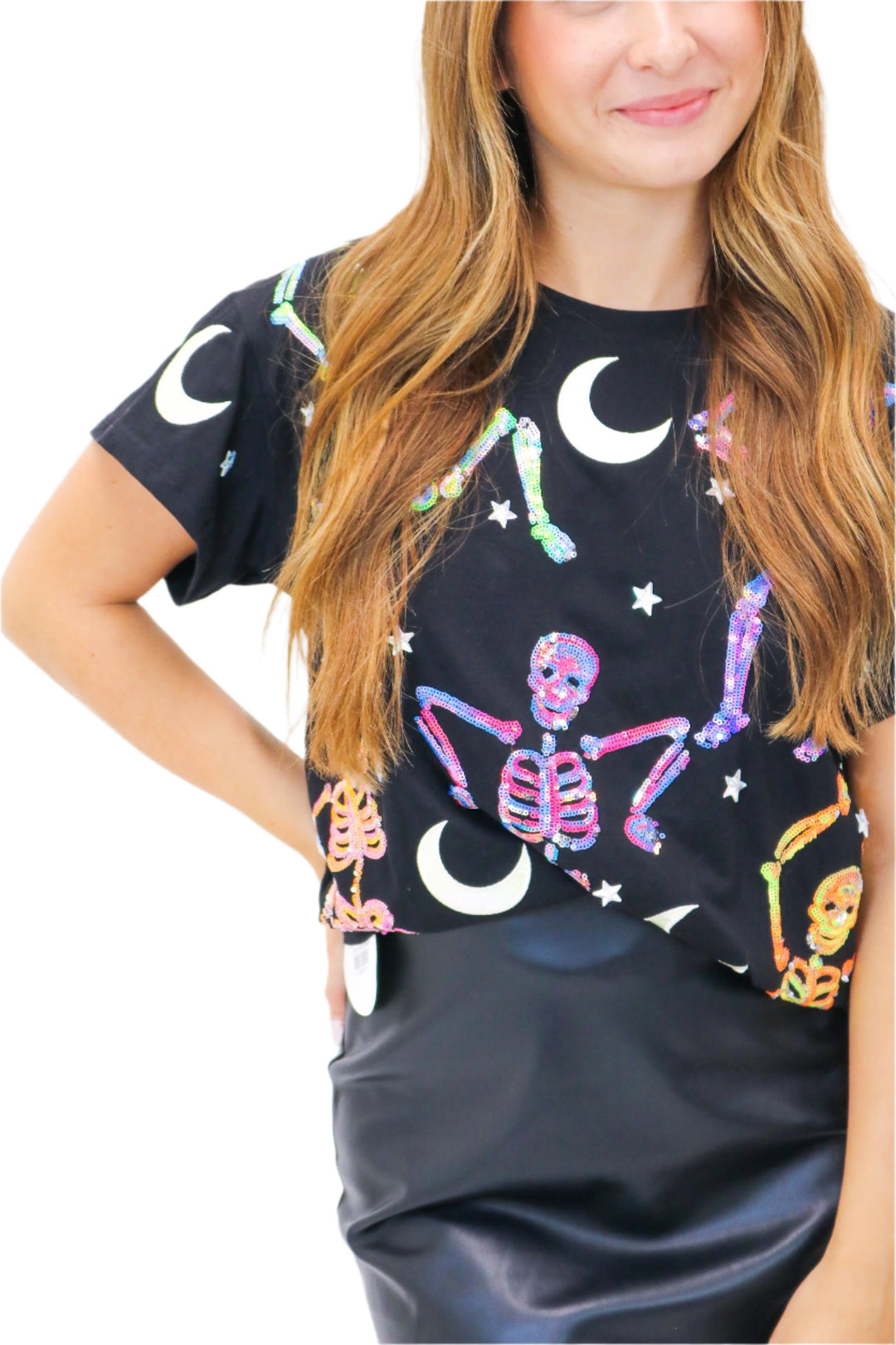 Black & Multi Dancing Skeleton Tee