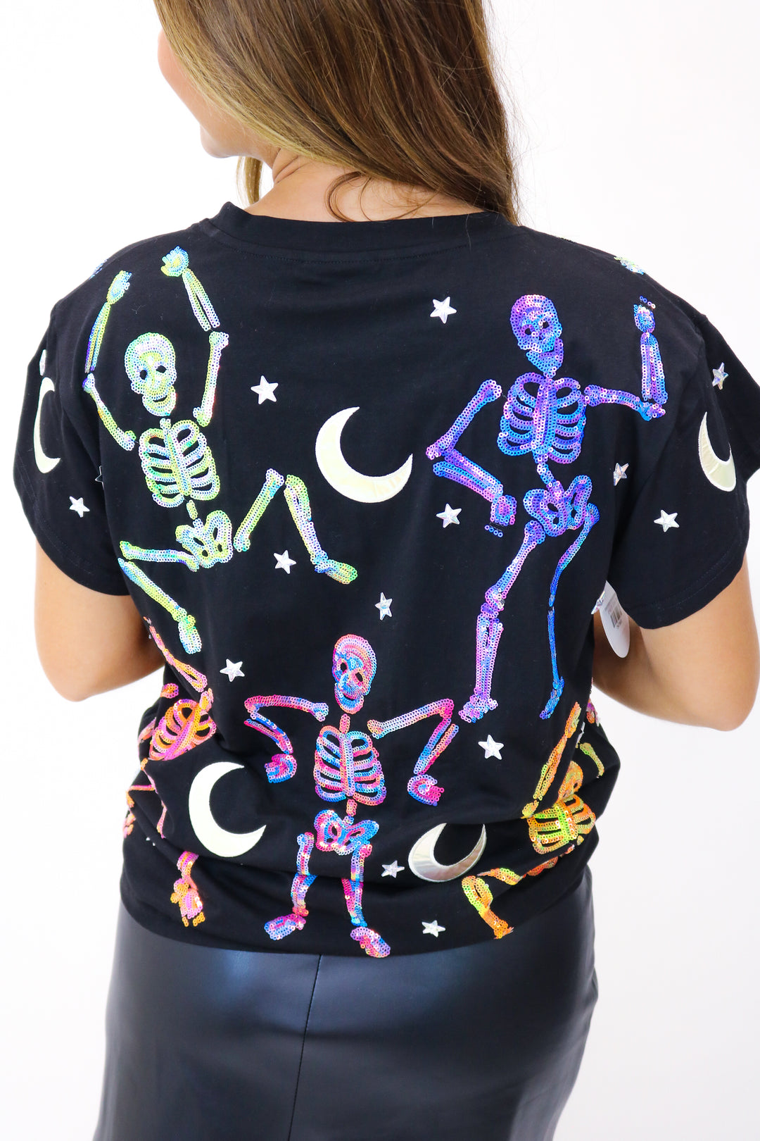 Black & Multi Dancing Skeleton Tee