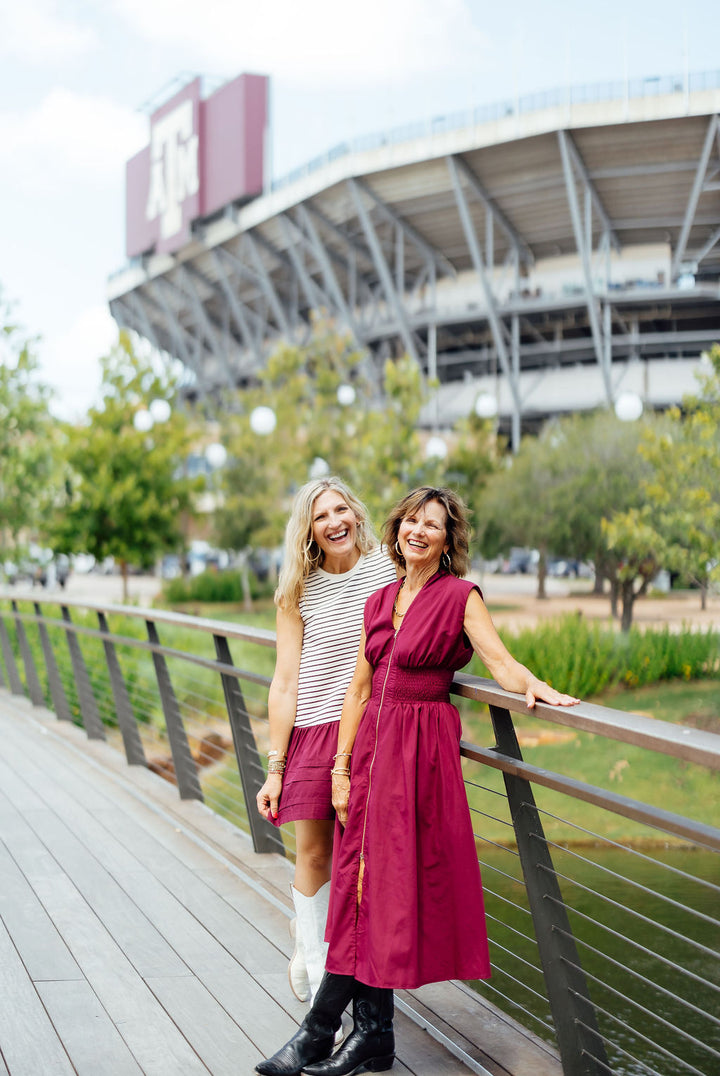 In Charge Zip Front Dress, Maroon