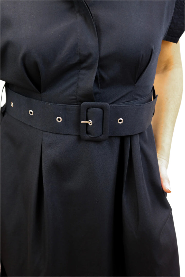 High Class Belted Midi Dress, Black