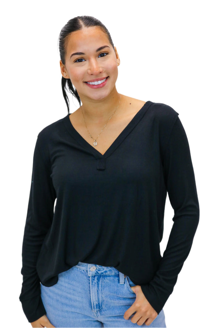 Elton Rib Top, Black