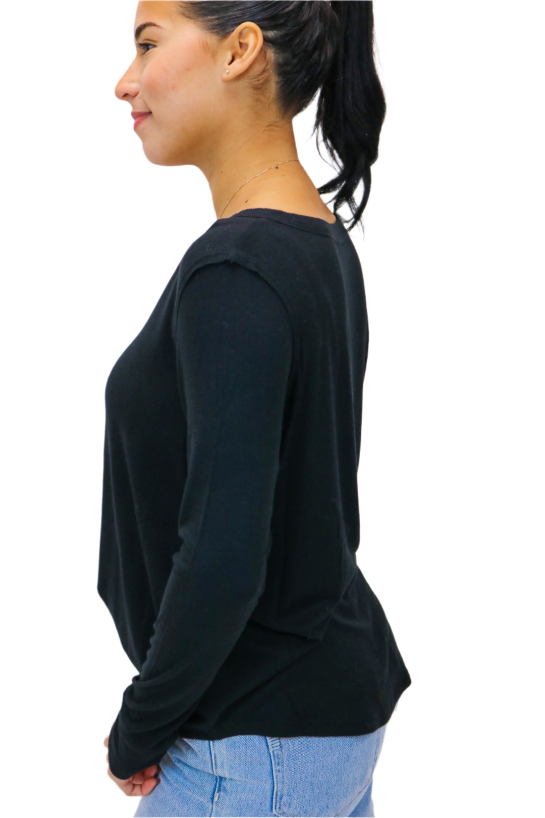 Elton Rib Top, Black