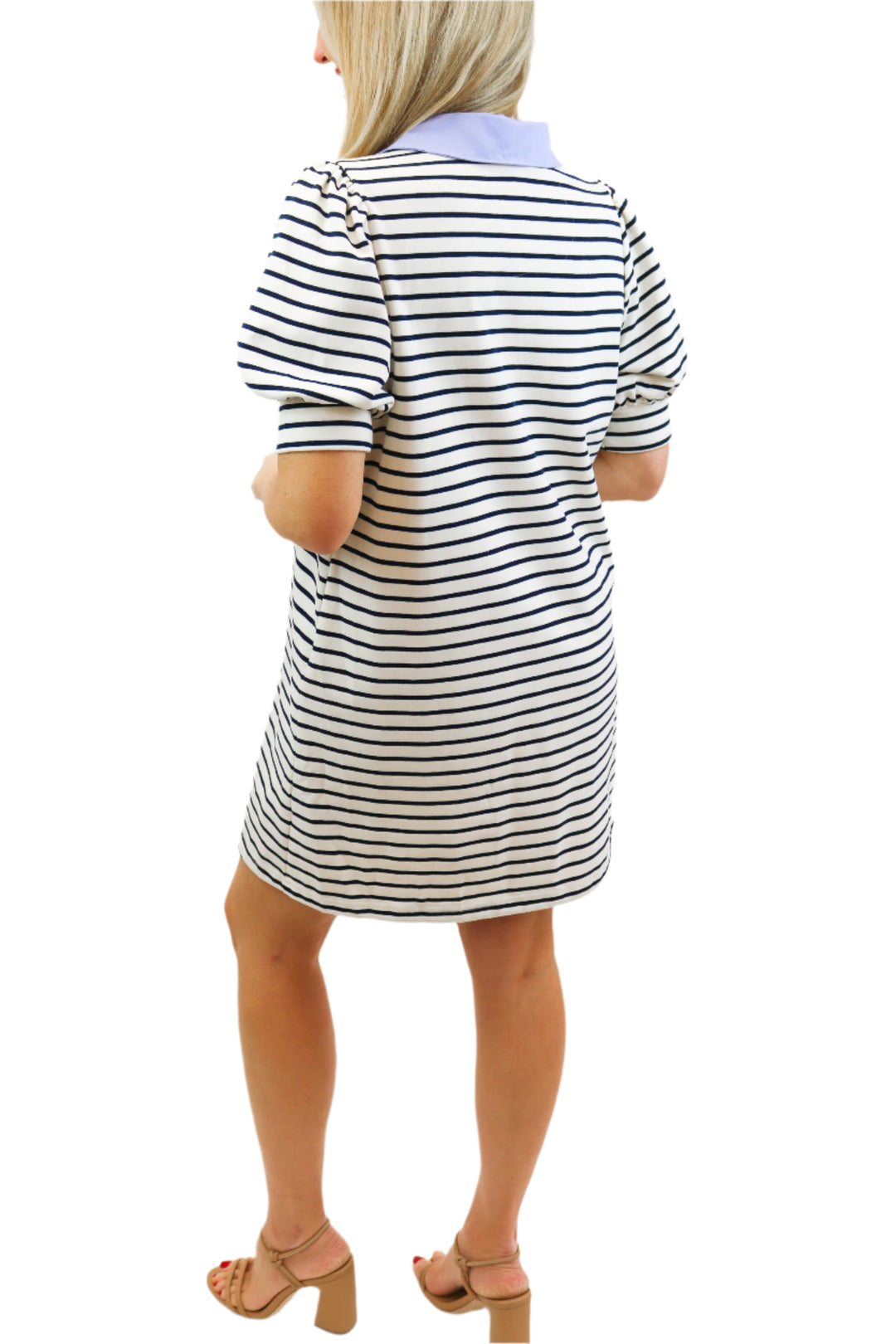 Sincerely Yours Mini Dress, Black/White Stripe