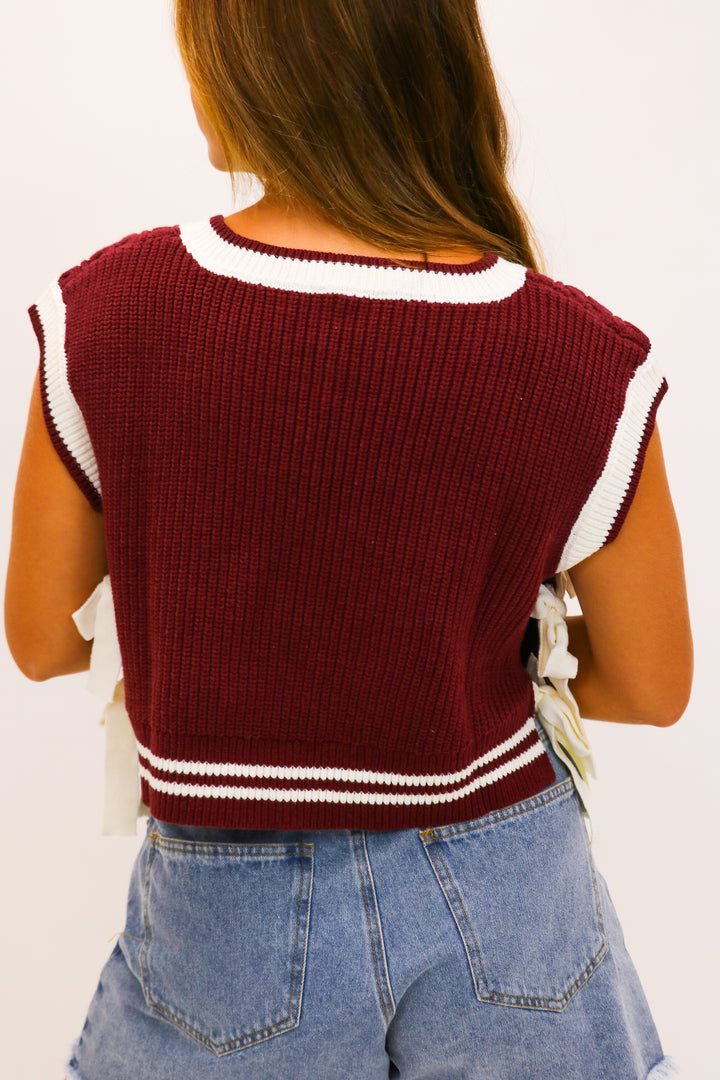 Crowd Goes Wild Sweater Vest, Maroon