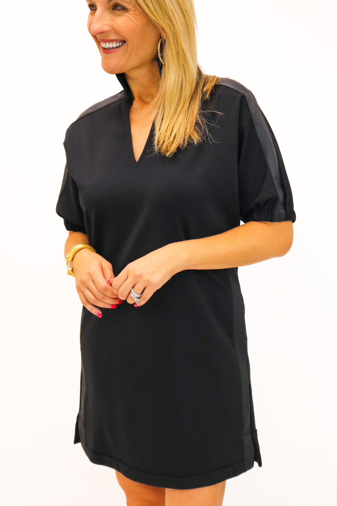 Poppy Dress, Black Ponte