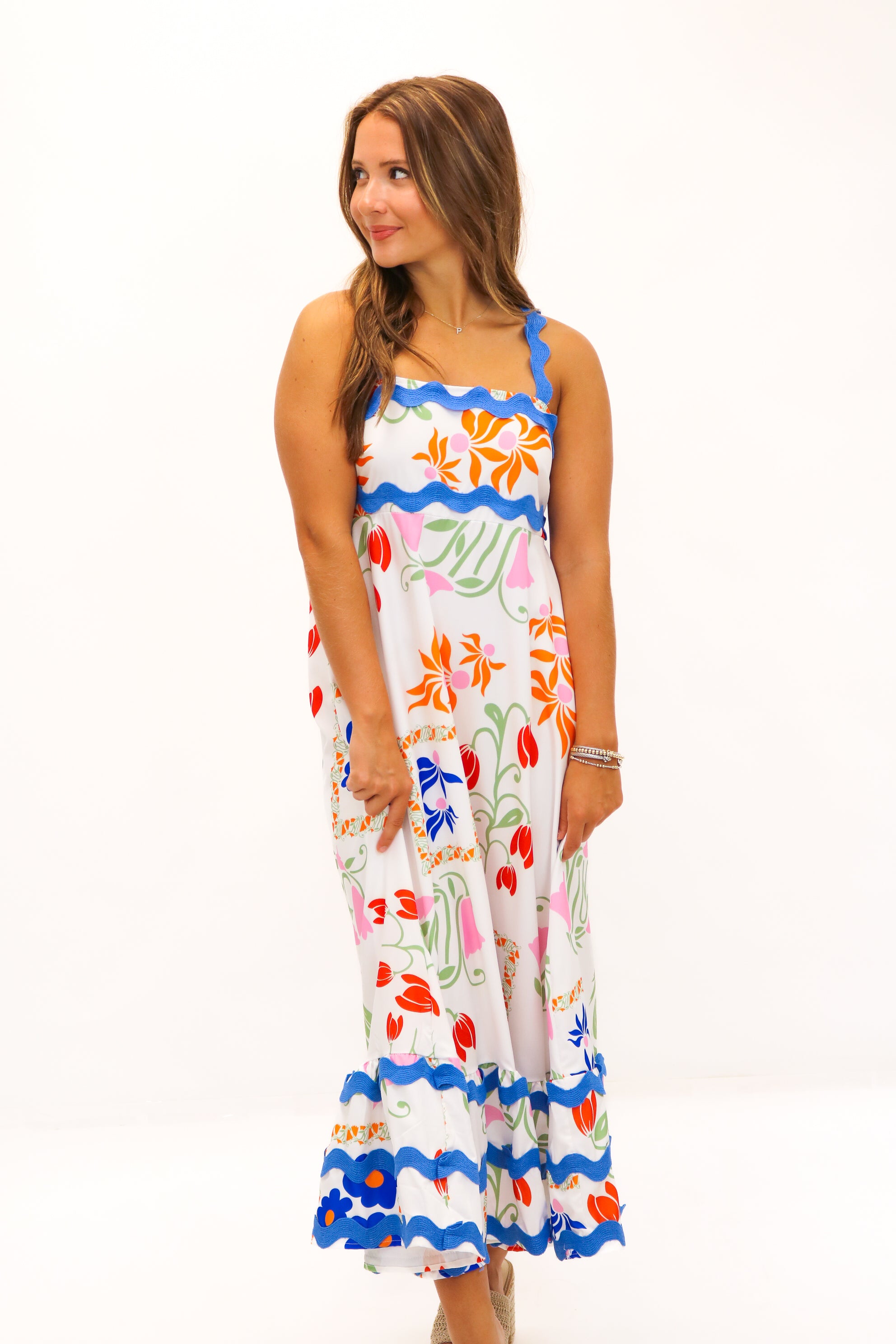 Sunshine Days Floral Ric Rac Maxi Dress – Sabi Boutique