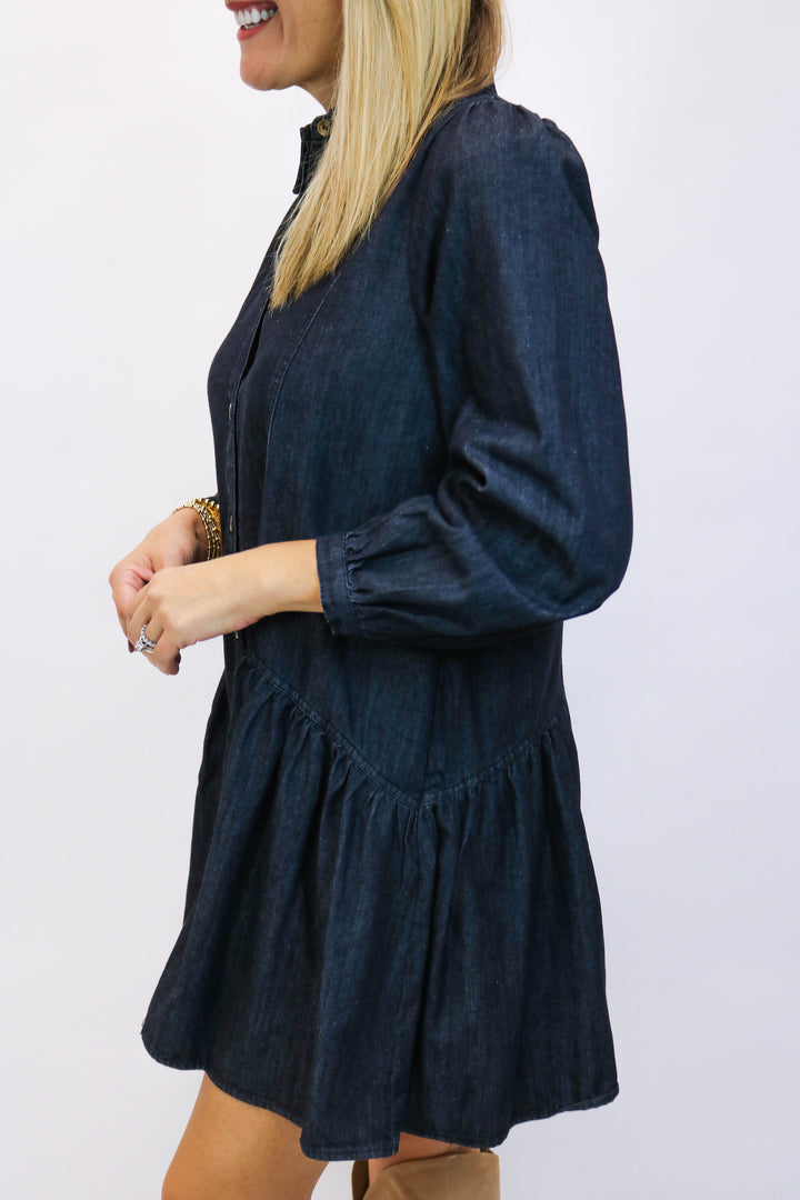 Timeless Beauty Denim Dress, Black