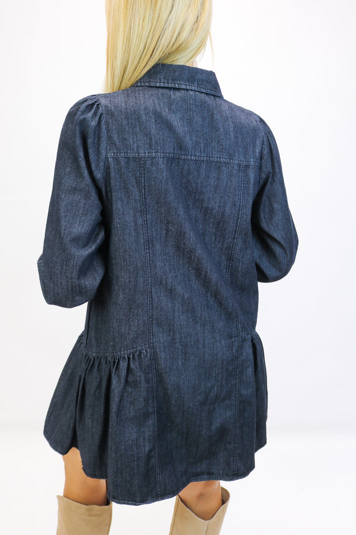 Timeless Beauty Denim Dress, Black