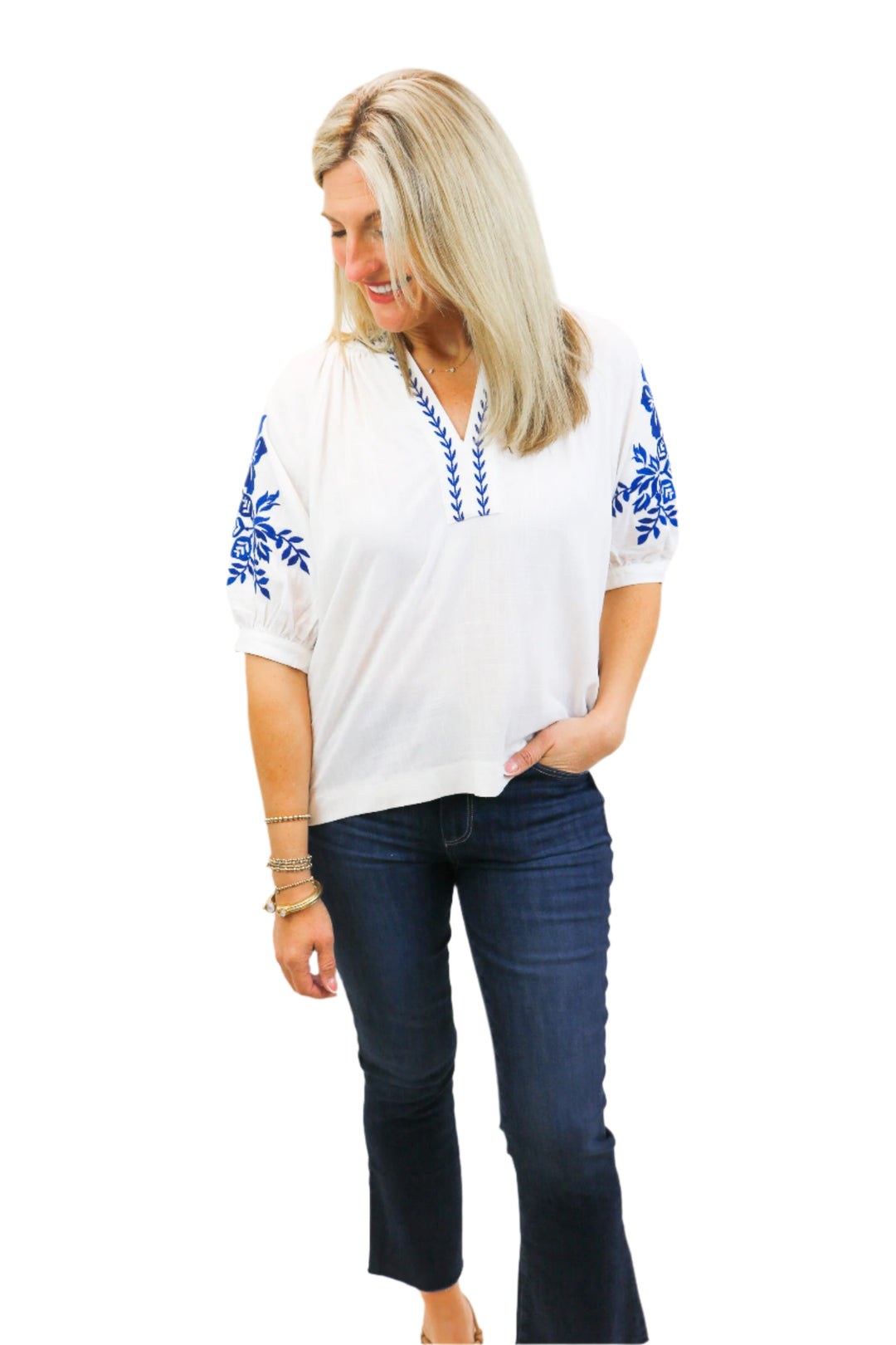 Redefining Romance Embroidered Top, White