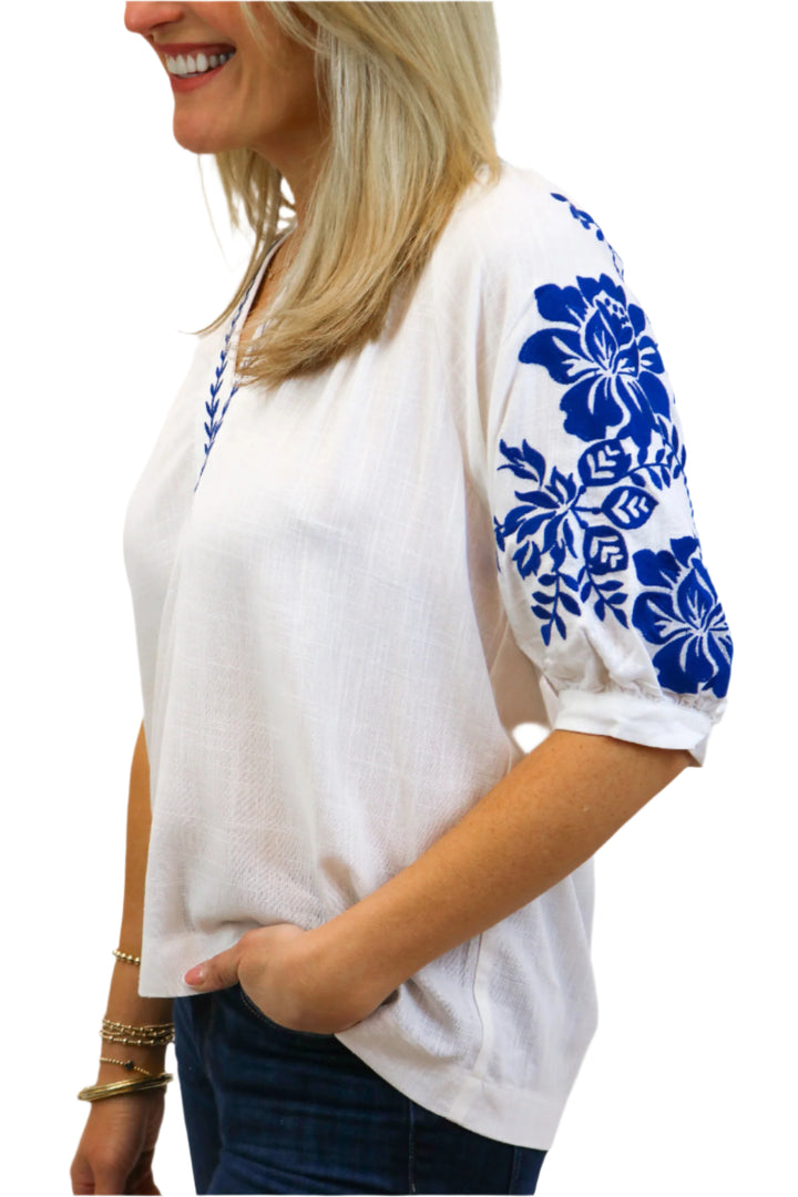 Redefining Romance Embroidered Top, White