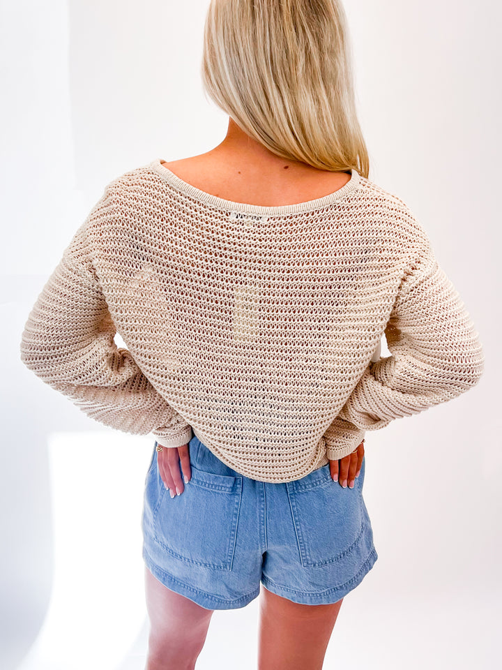 Riviera Crochet Top, Natural