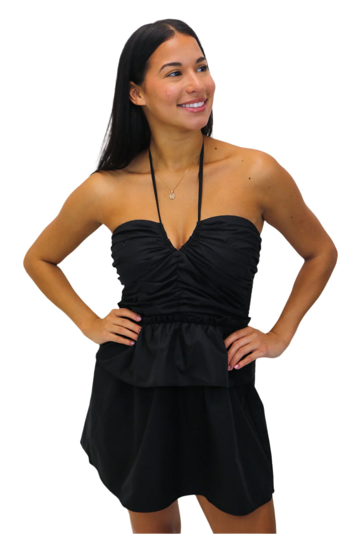 Remi Halter Romper, Black