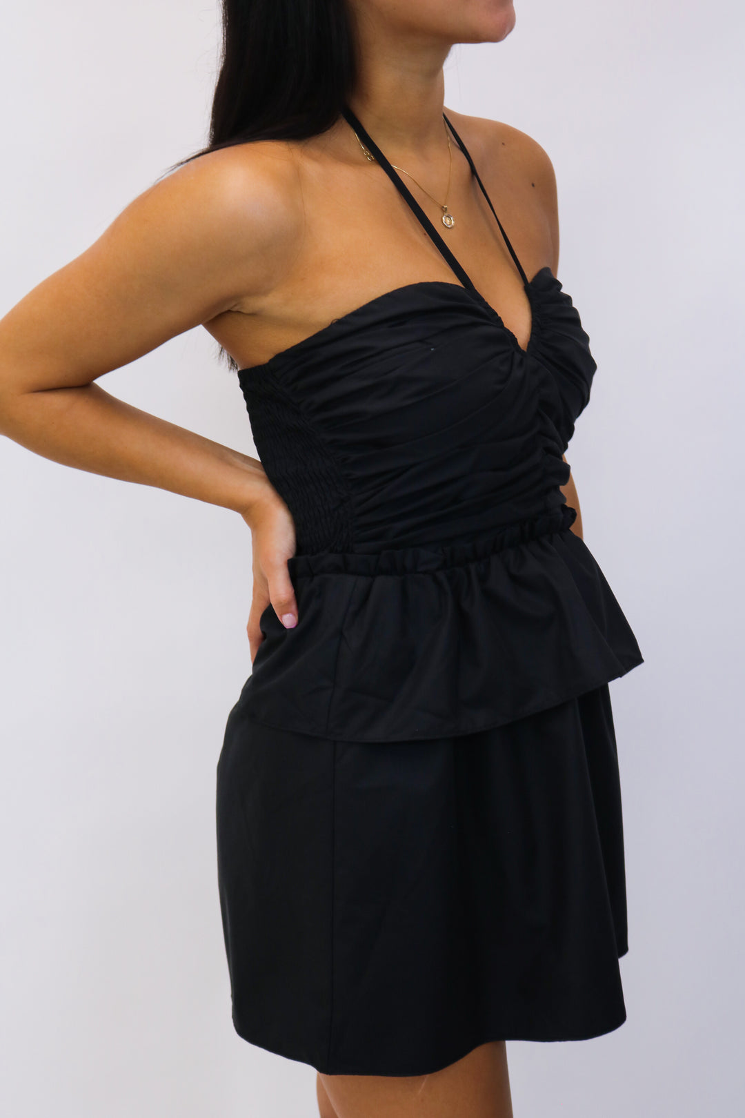 Remi Halter Romper, Black