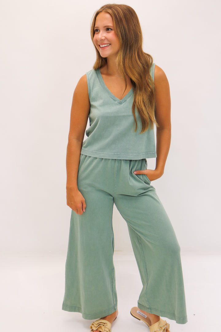 Scout Jersey Flare Pant, Palm Green