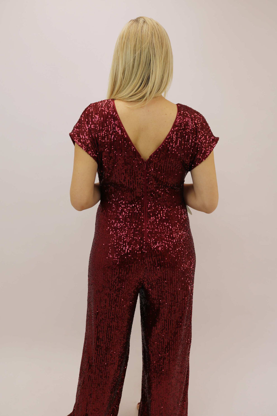 Endless Sparkle Jumpsuit, Maroon