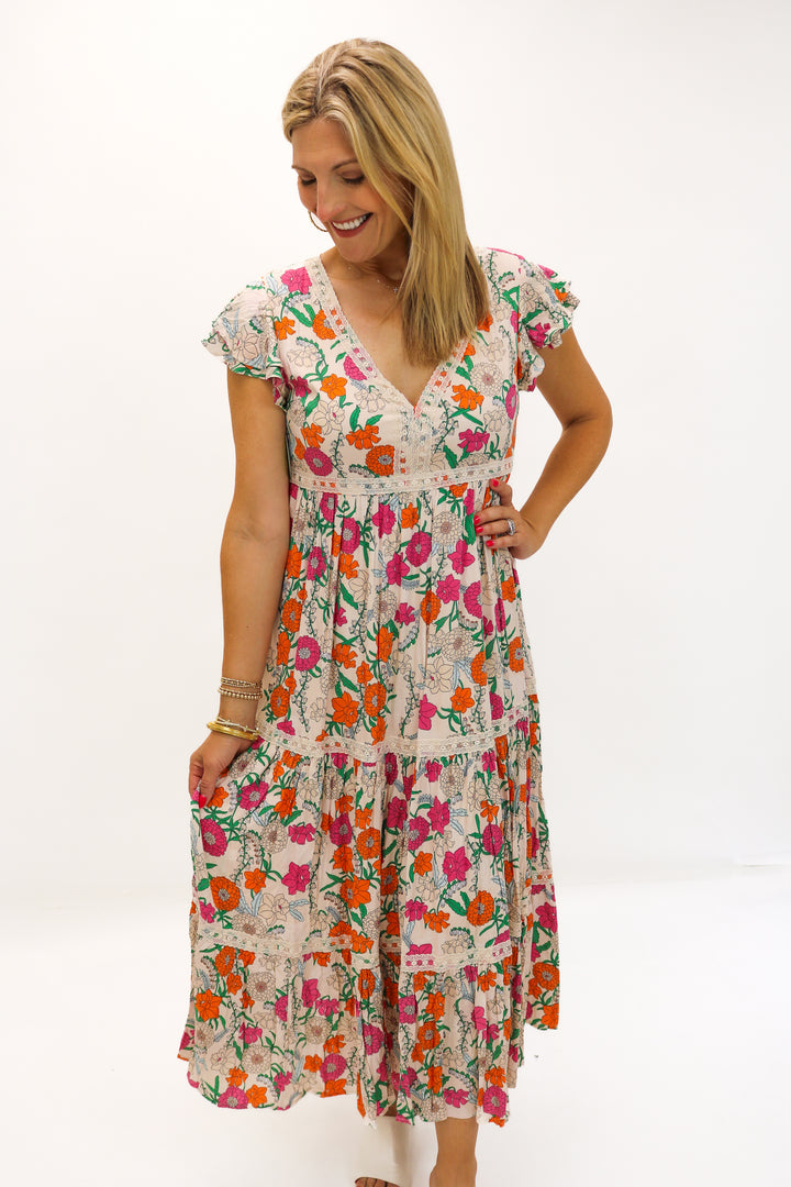 Walk In The Park Floral Tiered Maxi Dress