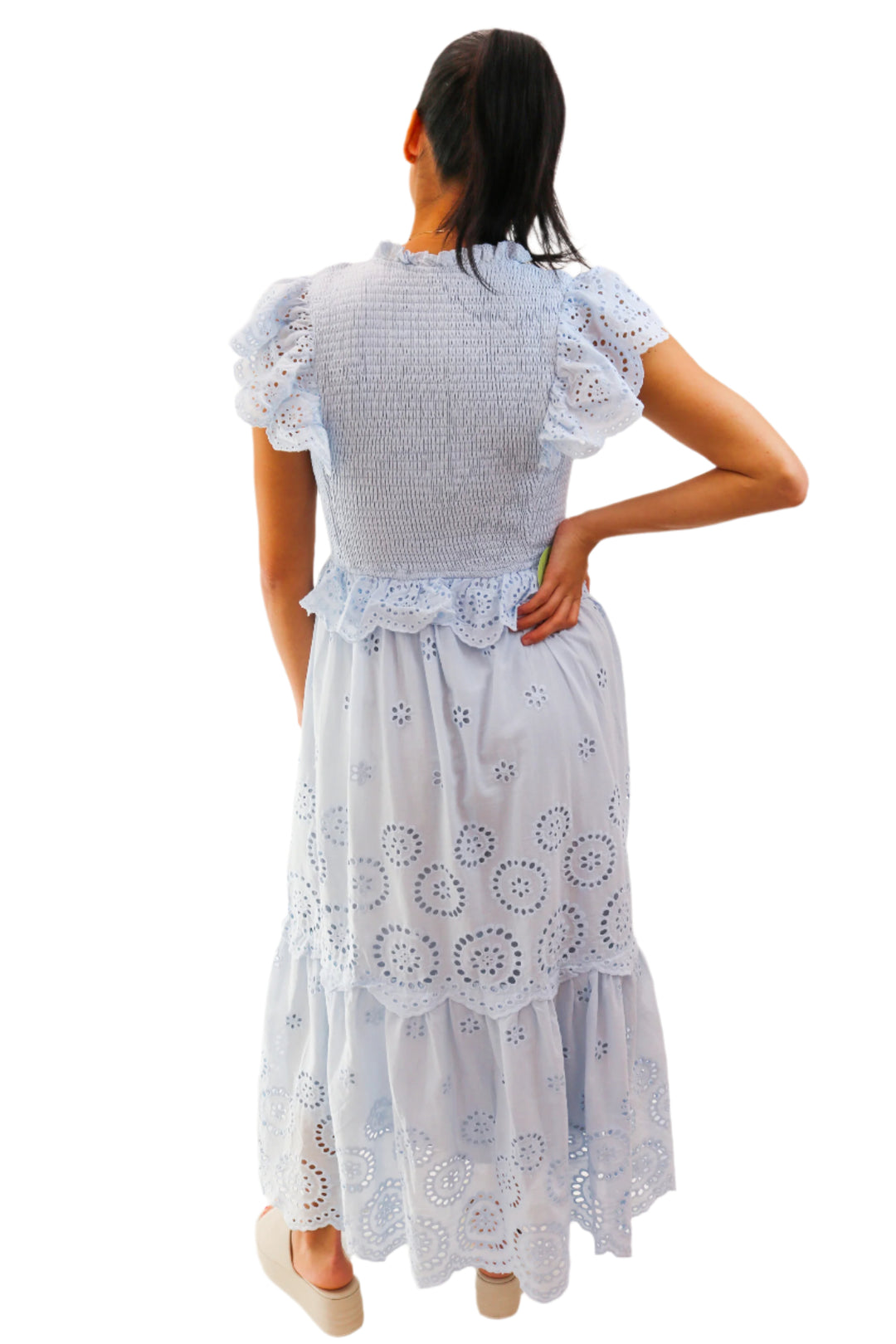 Summer In The Hamptons Eyelet Dress, Blue