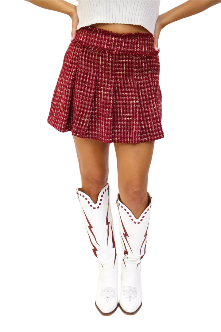 Talk The Talk Tweed Mini Skirt