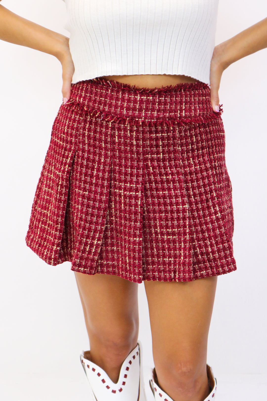 Talk The Talk Tweed Mini Skirt