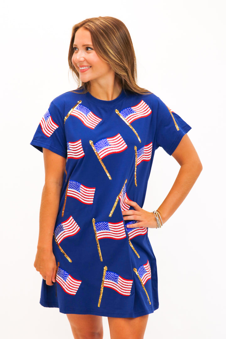 Navy Flag Tee Dress