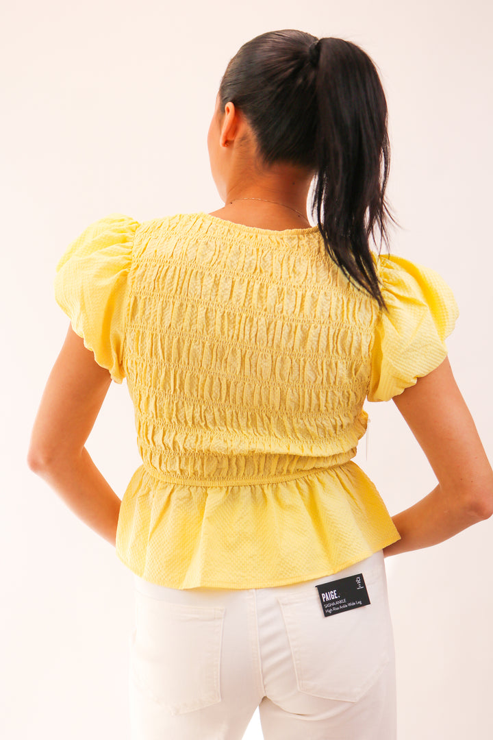 Ray of Sunshine Bow Top, Lemon