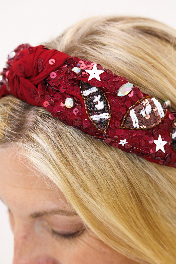 Sequin Football Headband