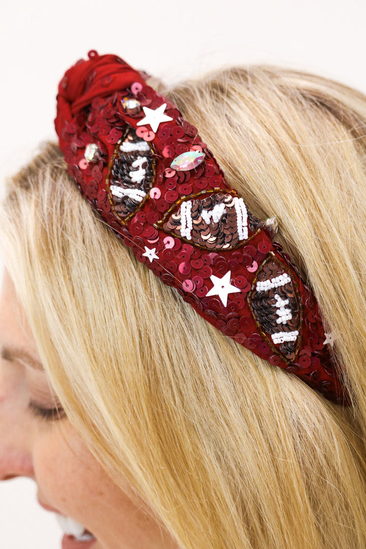 Sequin Football Headband